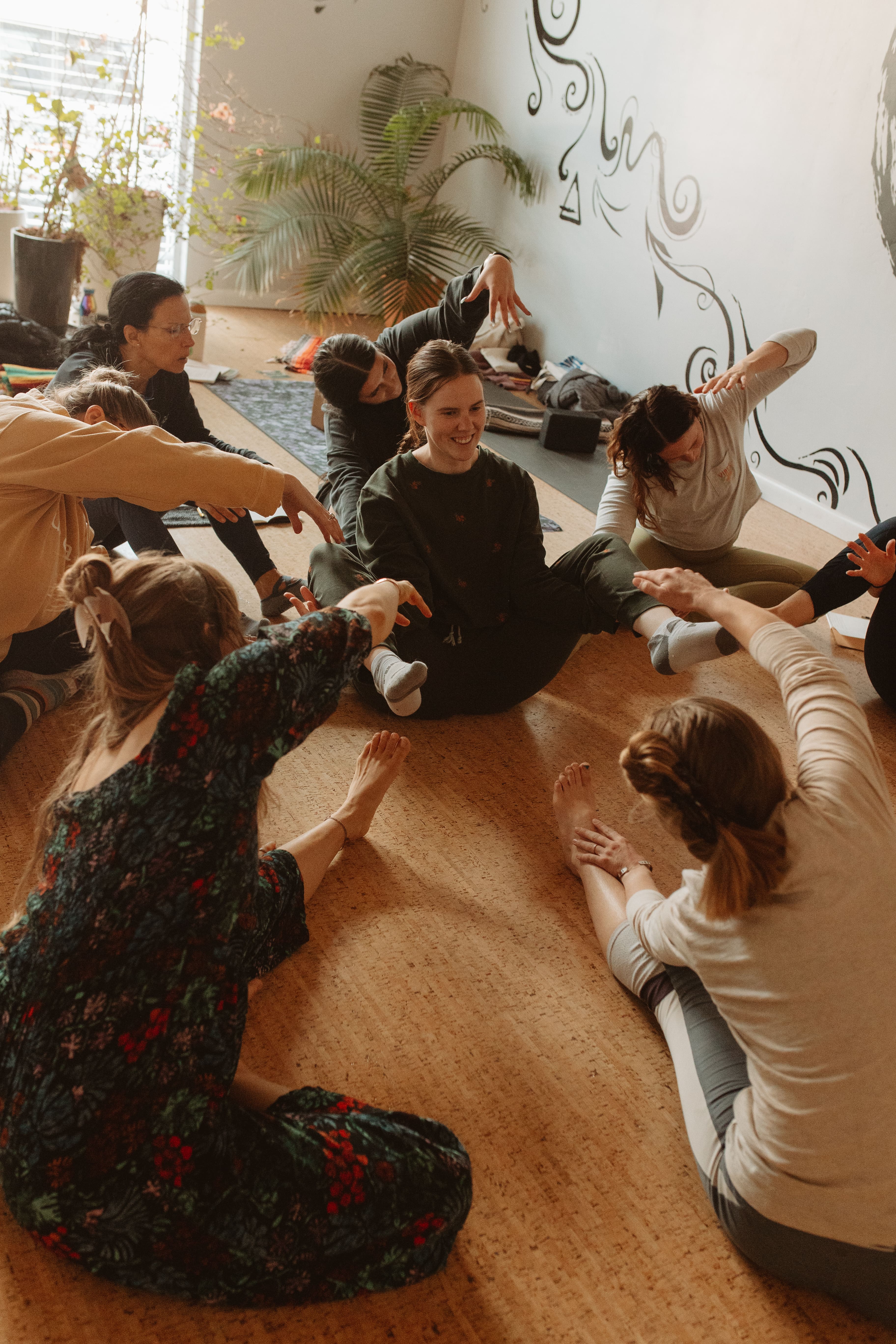 One of the trainees teaching her practice class 
